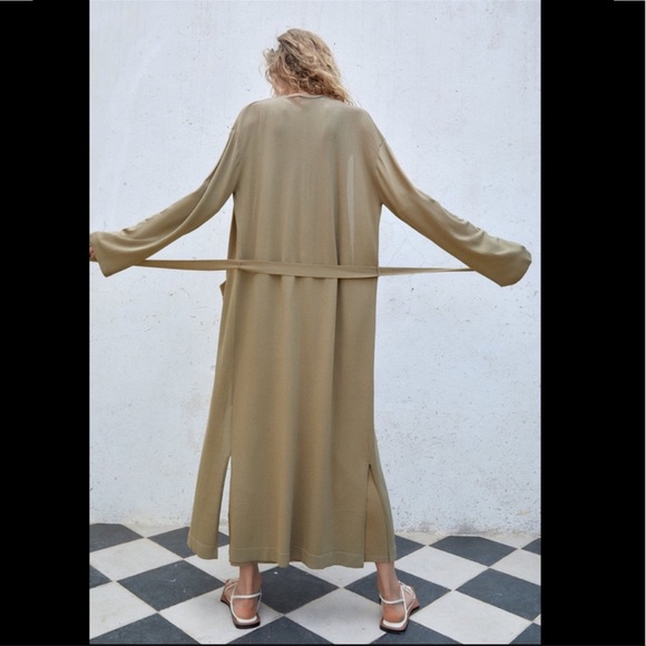 ZARA LONG KNIT JACKET WITH POCKETS | SIZE: L | NWT - Picture 7 of 9